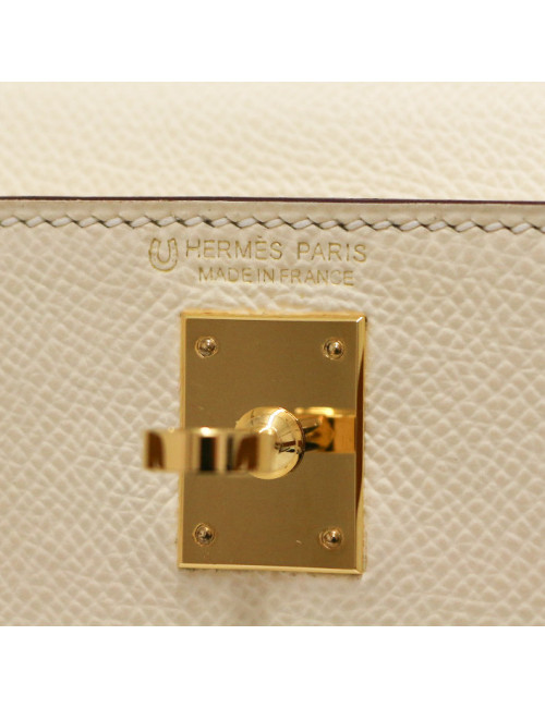 Kelly 20 HERMES sellier Epsom craie