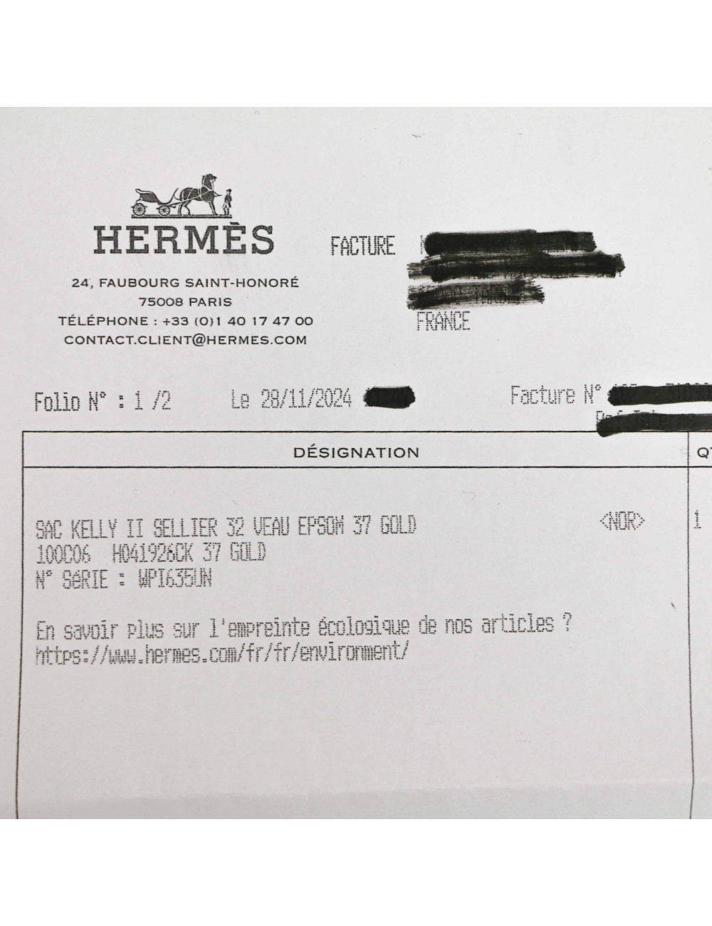 Kelly 32 HERMES II  Epsom gold 