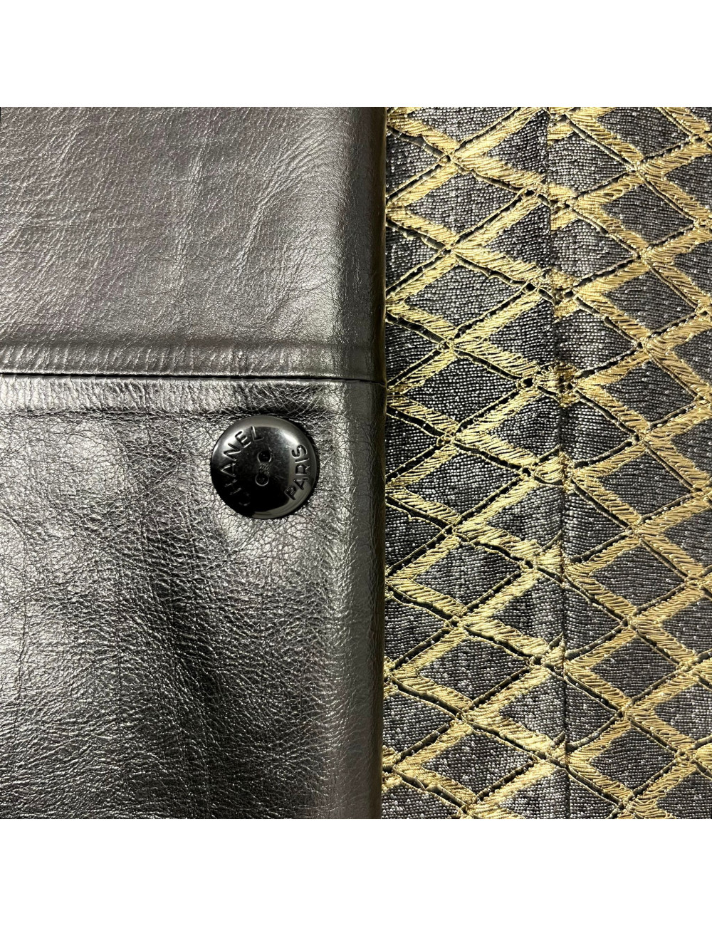 Veste cuir noir CHANEL T38