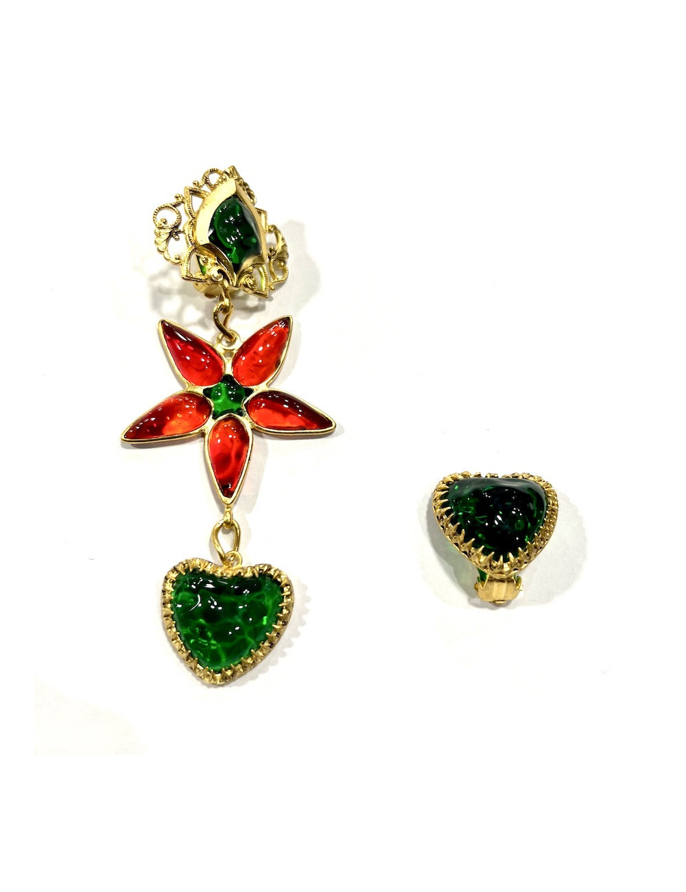 Clou pendant MARGUERITE DE VALOIS pate de verre