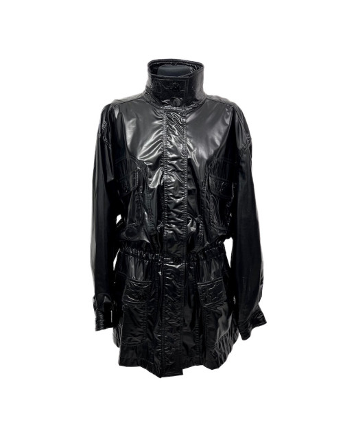 Veste longue CHANEL T 44 Vinyle noir