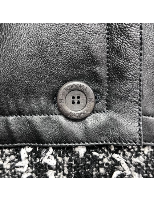 Manteau CHANEL tweed blanc et noir