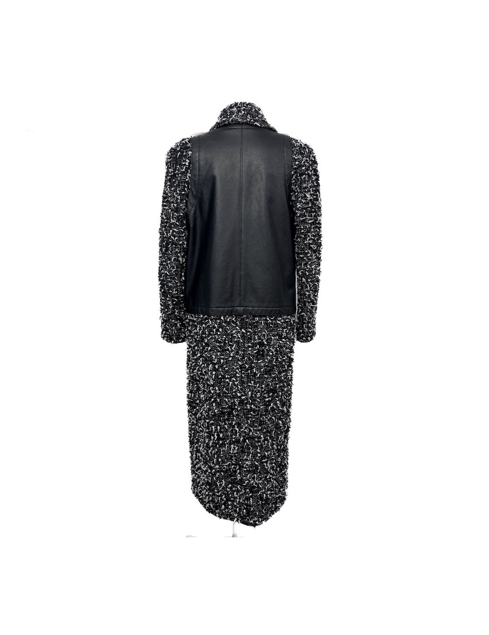 Manteau CHANEL tweed blanc et noir