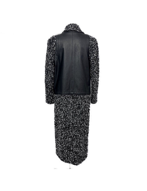 Manteau CHANEL tweed blanc et noir