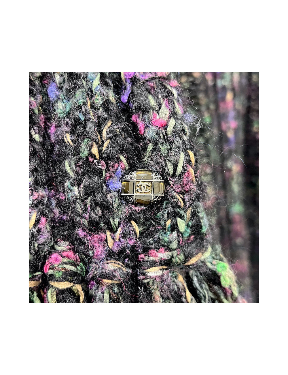 Manteau CHANEL T38 tricot cachemire