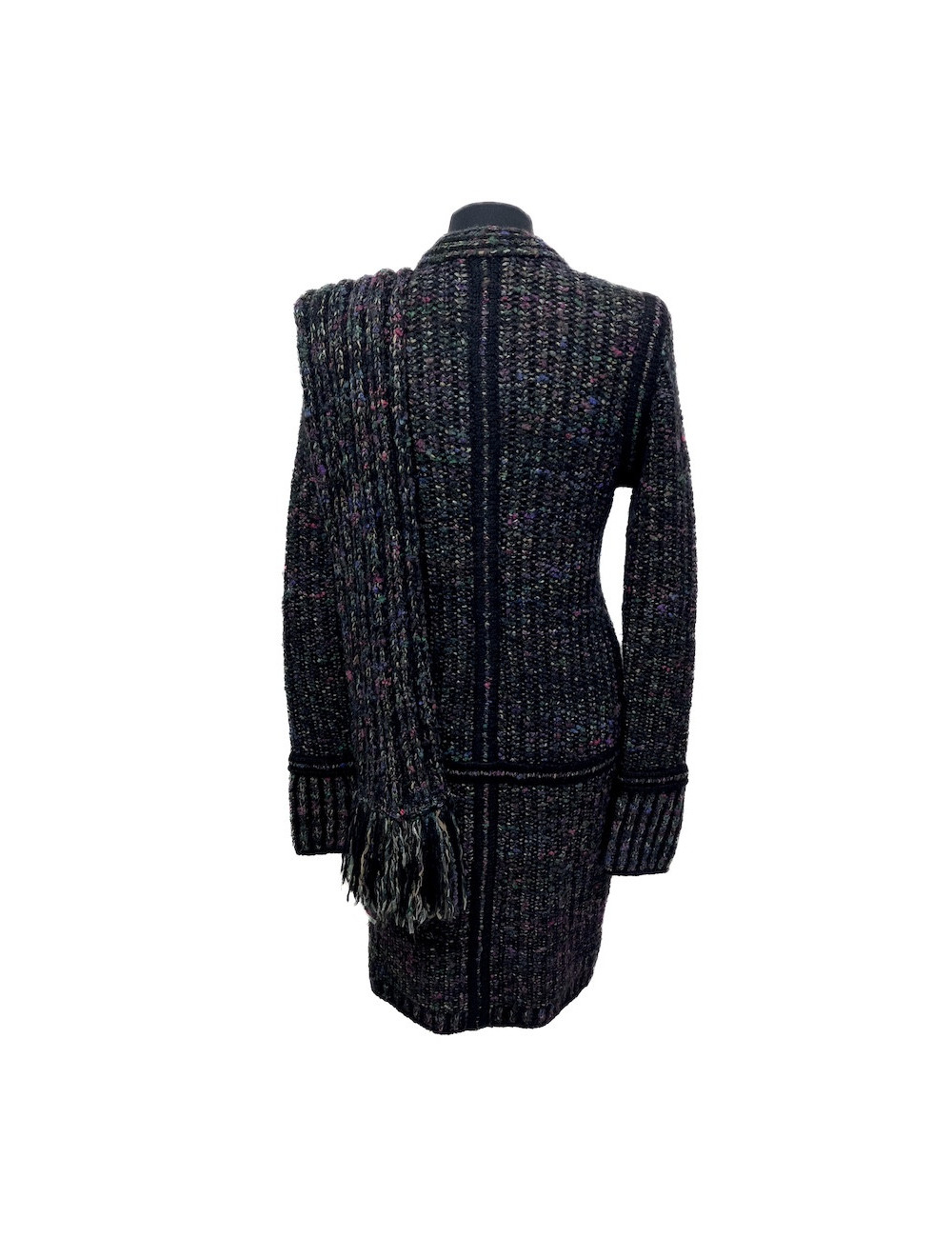 Manteau CHANEL T38 tricot cachemire