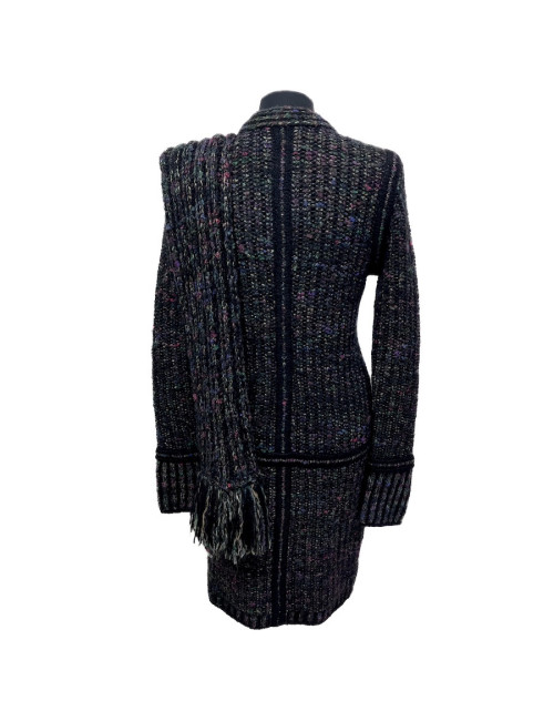 Manteau CHANEL T38 tricot cachemire