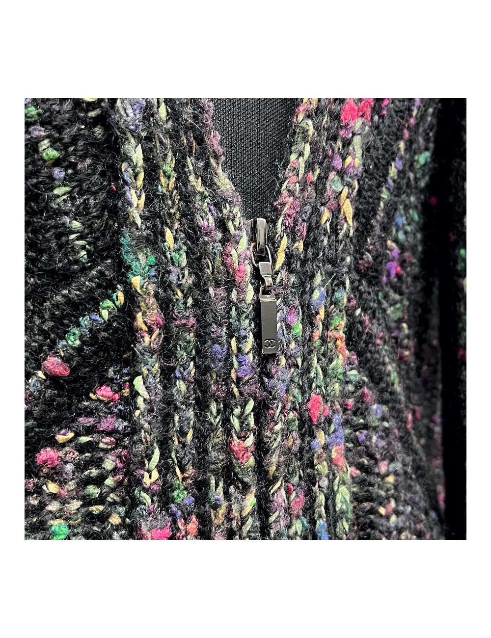 Manteau CHANEL T38 tricot cachemire