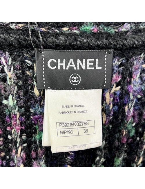 Manteau CHANEL T38 tricot cachemire