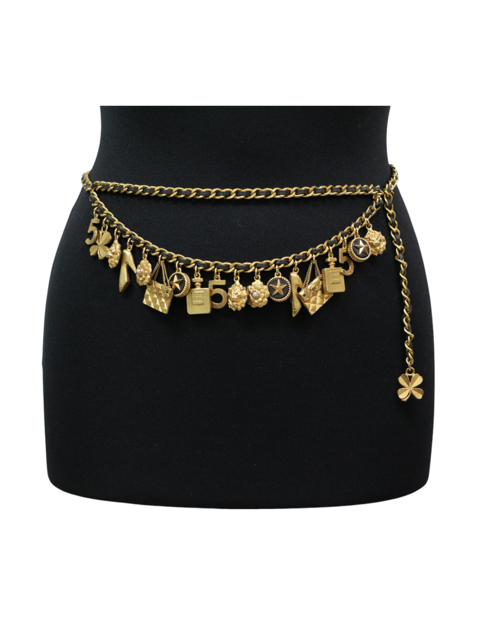 Ceinture charms CHANEL métal et cuir