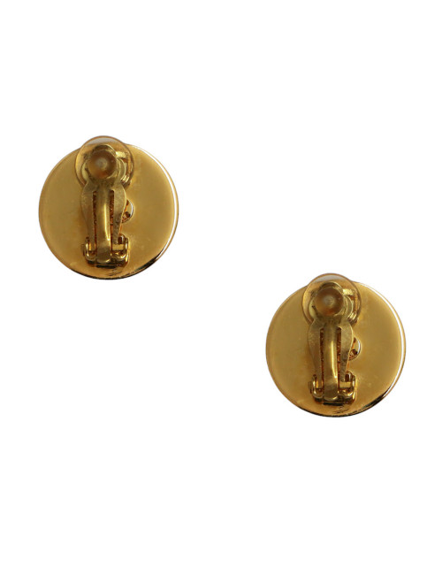 Clips CHANEL ronds CC doré