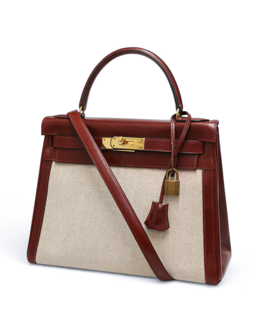 Kelly 28 toile et cuir HERMES