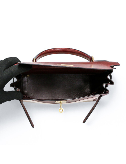 Kelly 28 toile et cuir HERMES