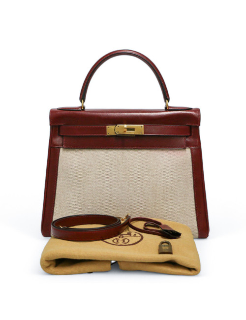 Kelly 28 toile et cuir HERMES