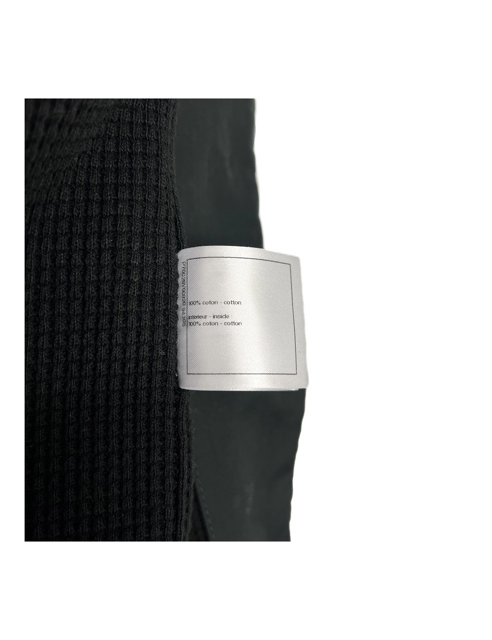 Veste CHANEL T 36 noire gansée blanc