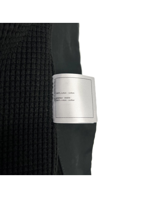 Veste CHANEL T 36 noire gansée blanc