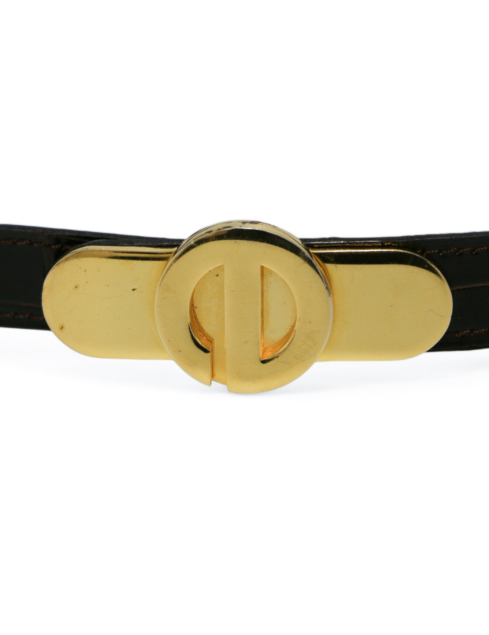Ceinture CHRISTIAN DIOR Alligator marron