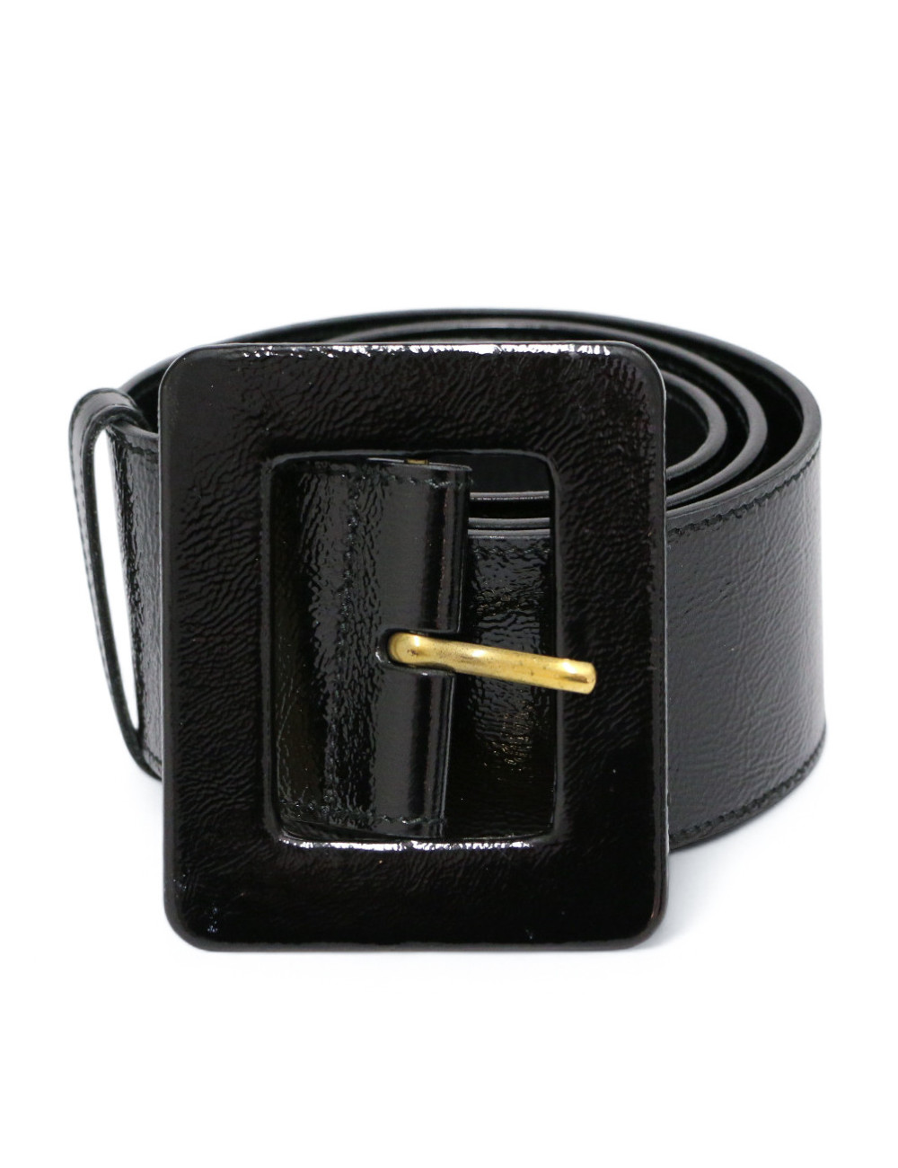 Ceinture YSL large vernie noire