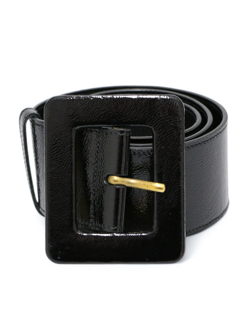 Ceinture YSL large vernie noire