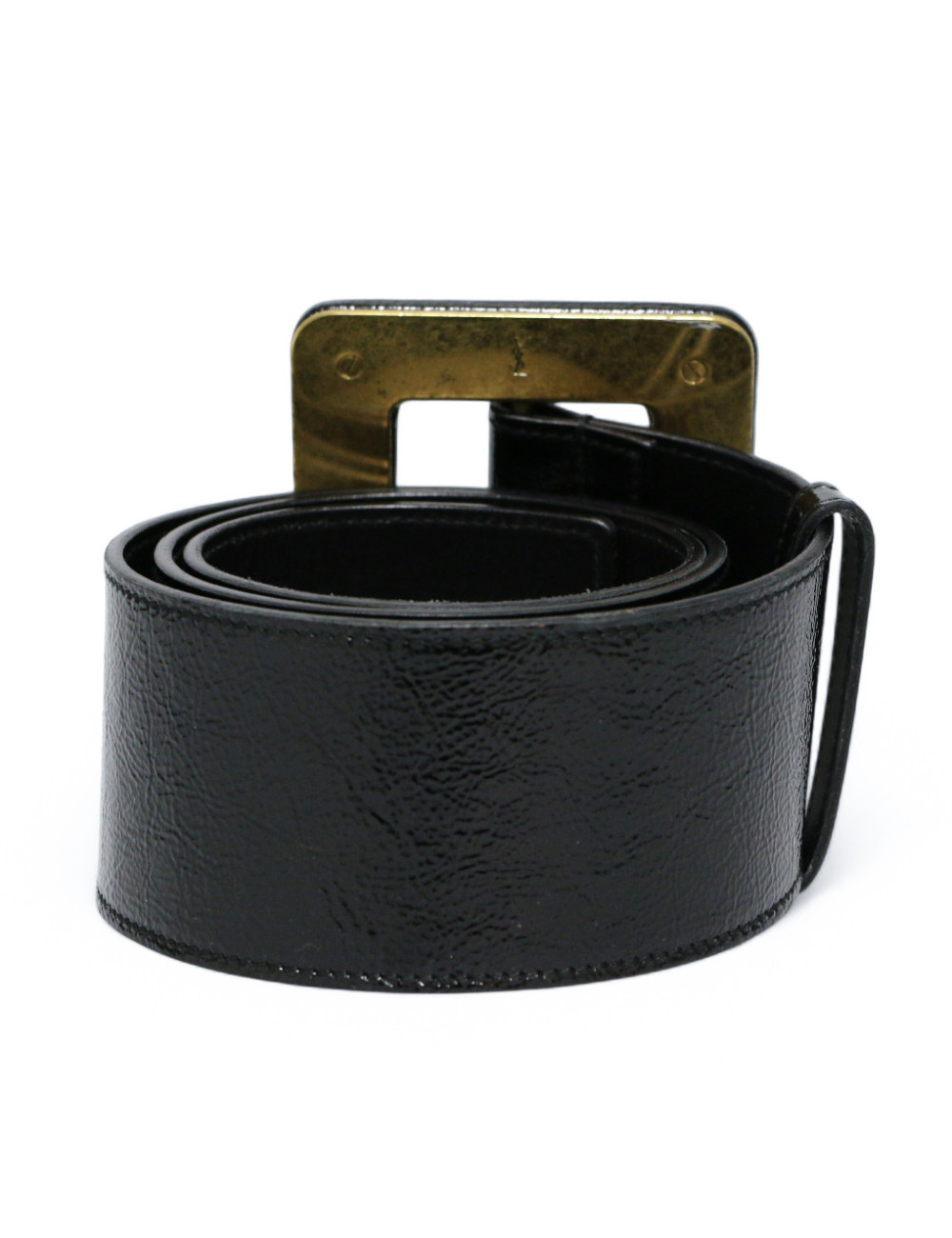 Ceinture YSL large vernie noire