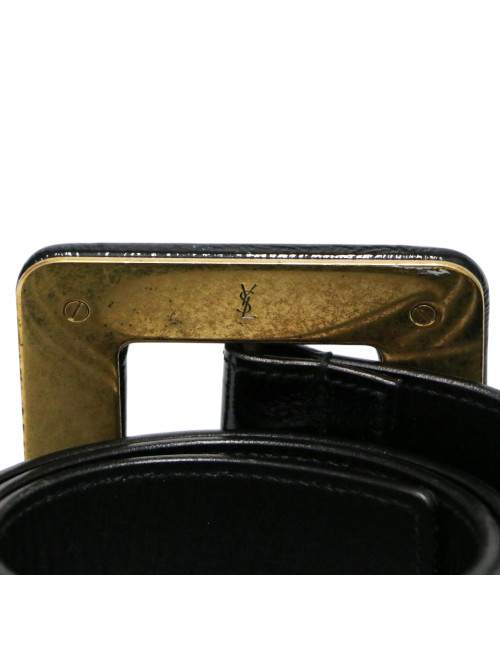 Ceinture YSL large vernie noire