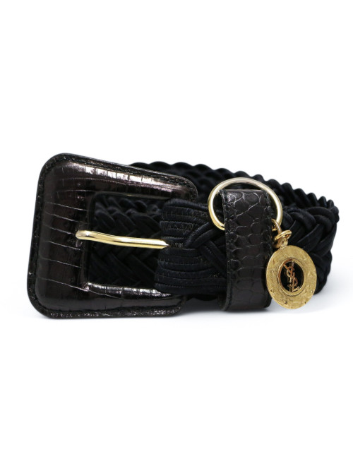 Ceinture YSL torsadée noire Vintage