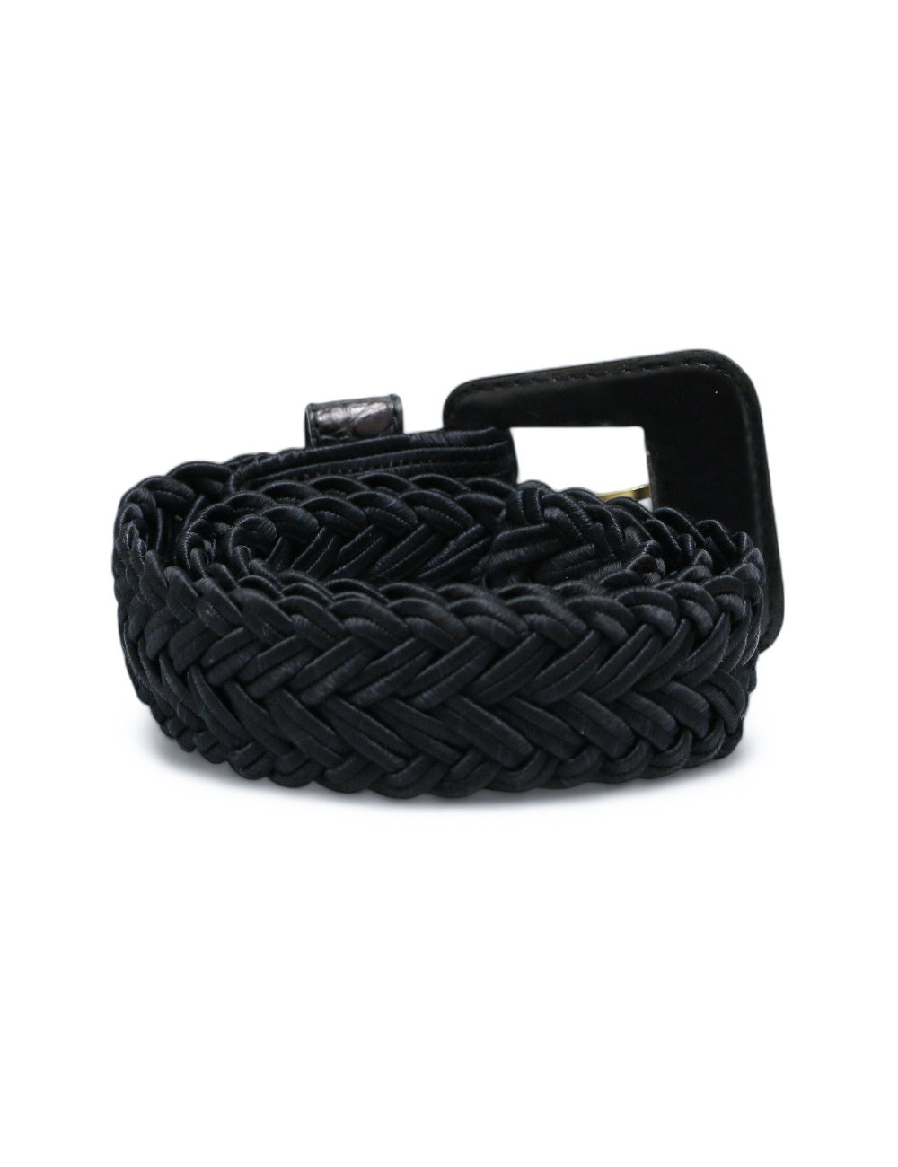 Ceinture YSL torsadée noire Vintage