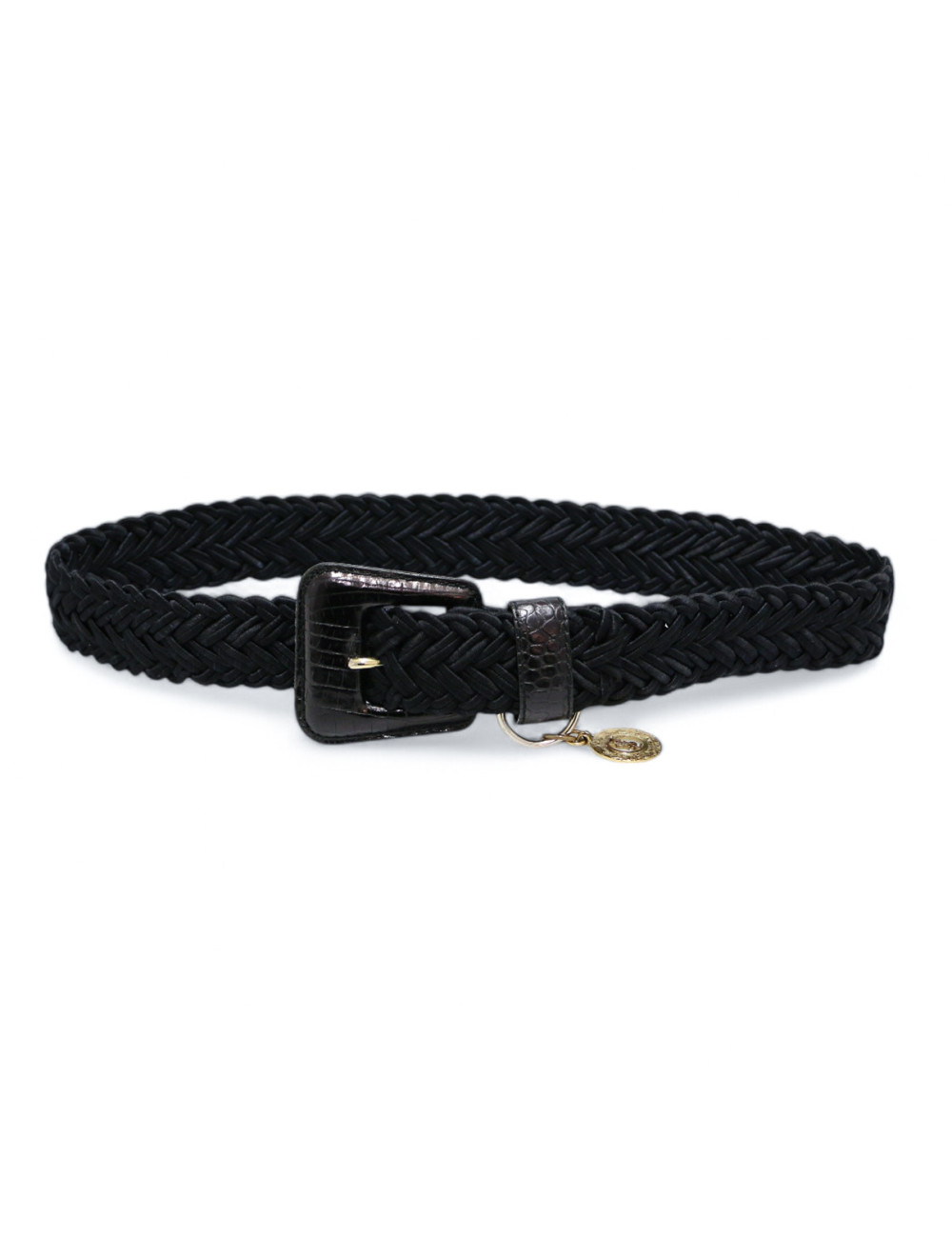 Ceinture YSL torsadée noire Vintage