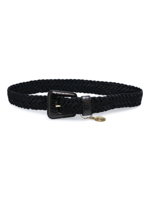 Ceinture YSL torsadée noire Vintage