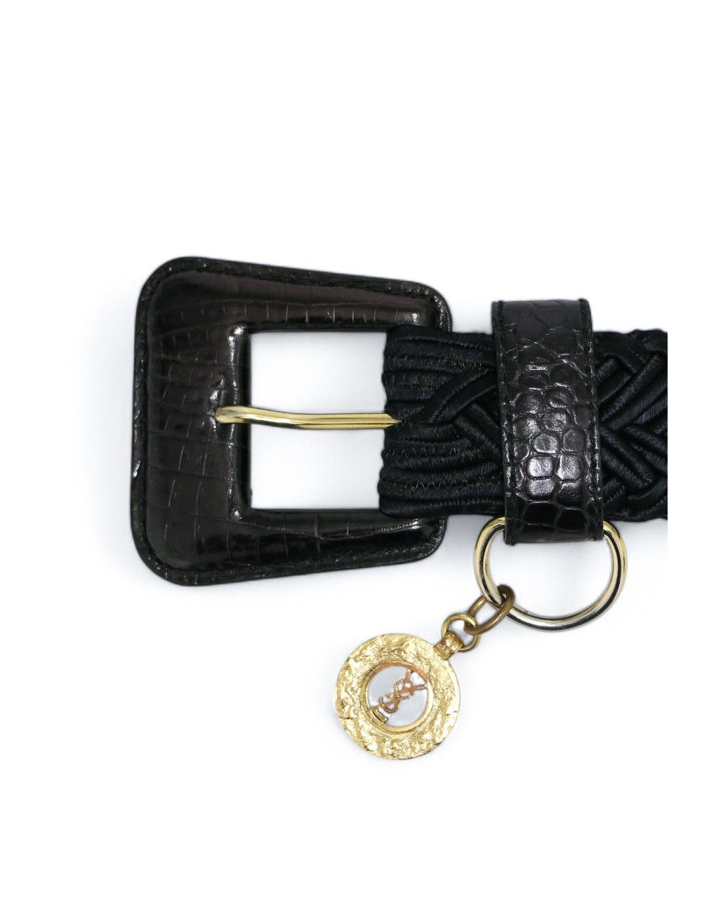 Ceinture YSL torsadée noire Vintage
