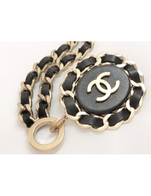 Ceinture CHANEL noir et argent
