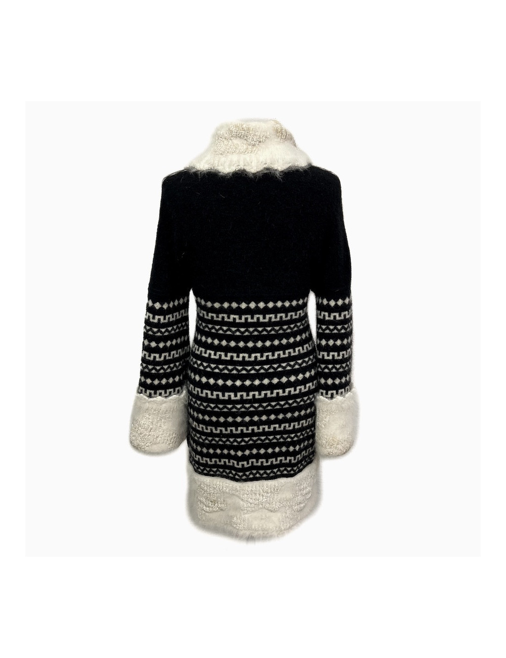 Robe T 38 CHANEL laine imprimé géométrique