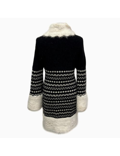 Robe T 38 CHANEL laine imprimé géométrique