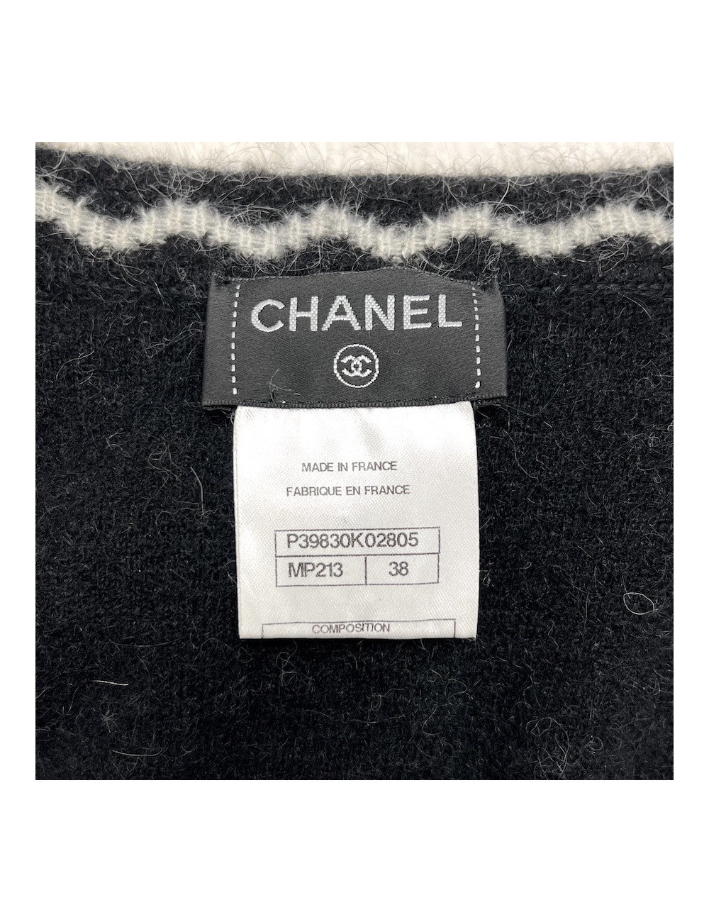 Robe T 38 CHANEL laine imprimé géométrique