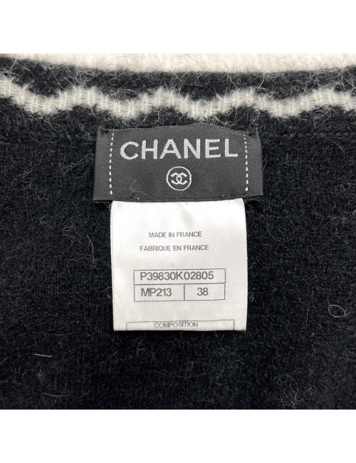 Robe T 38 CHANEL laine imprimé géométrique