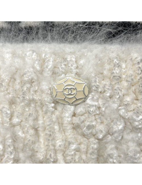 Robe T 38 CHANEL laine imprimé géométrique