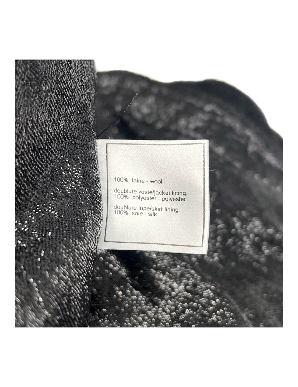 Veste T 42 CHANEL tweed noir