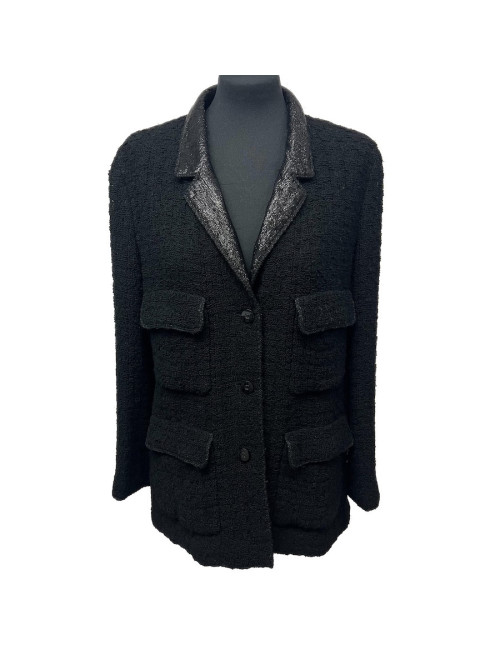 Veste T 42 CHANEL tweed noir