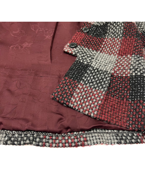 Veste CHANEL T38 en tweed à carreaux