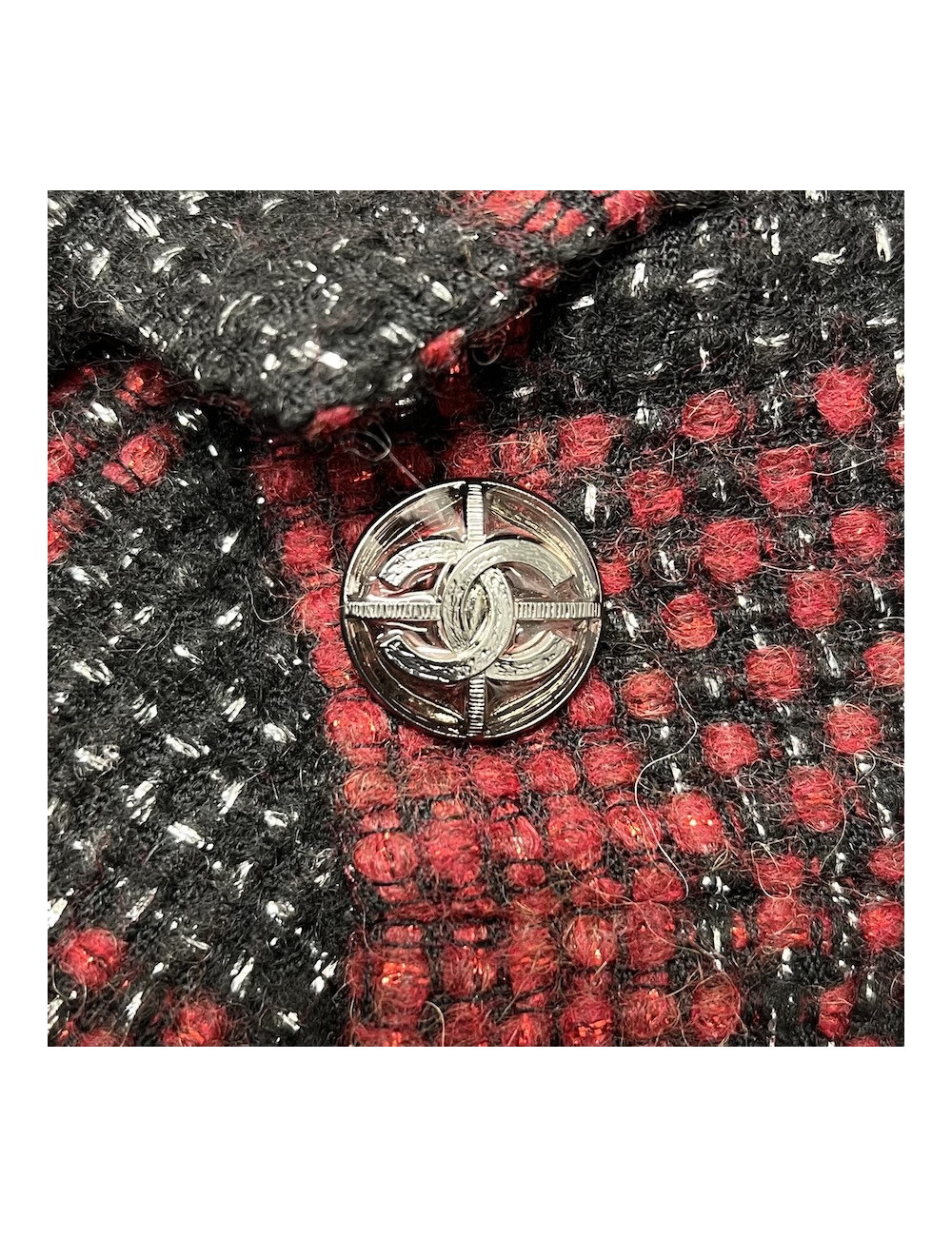 Veste CHANEL T38 en tweed à carreaux