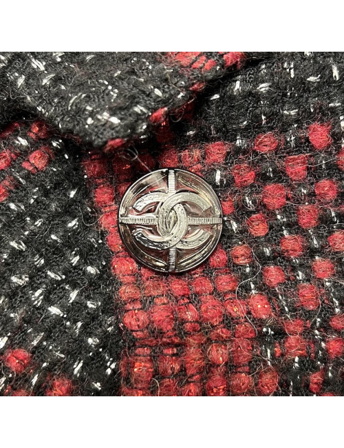 Veste CHANEL T38 en tweed à carreaux