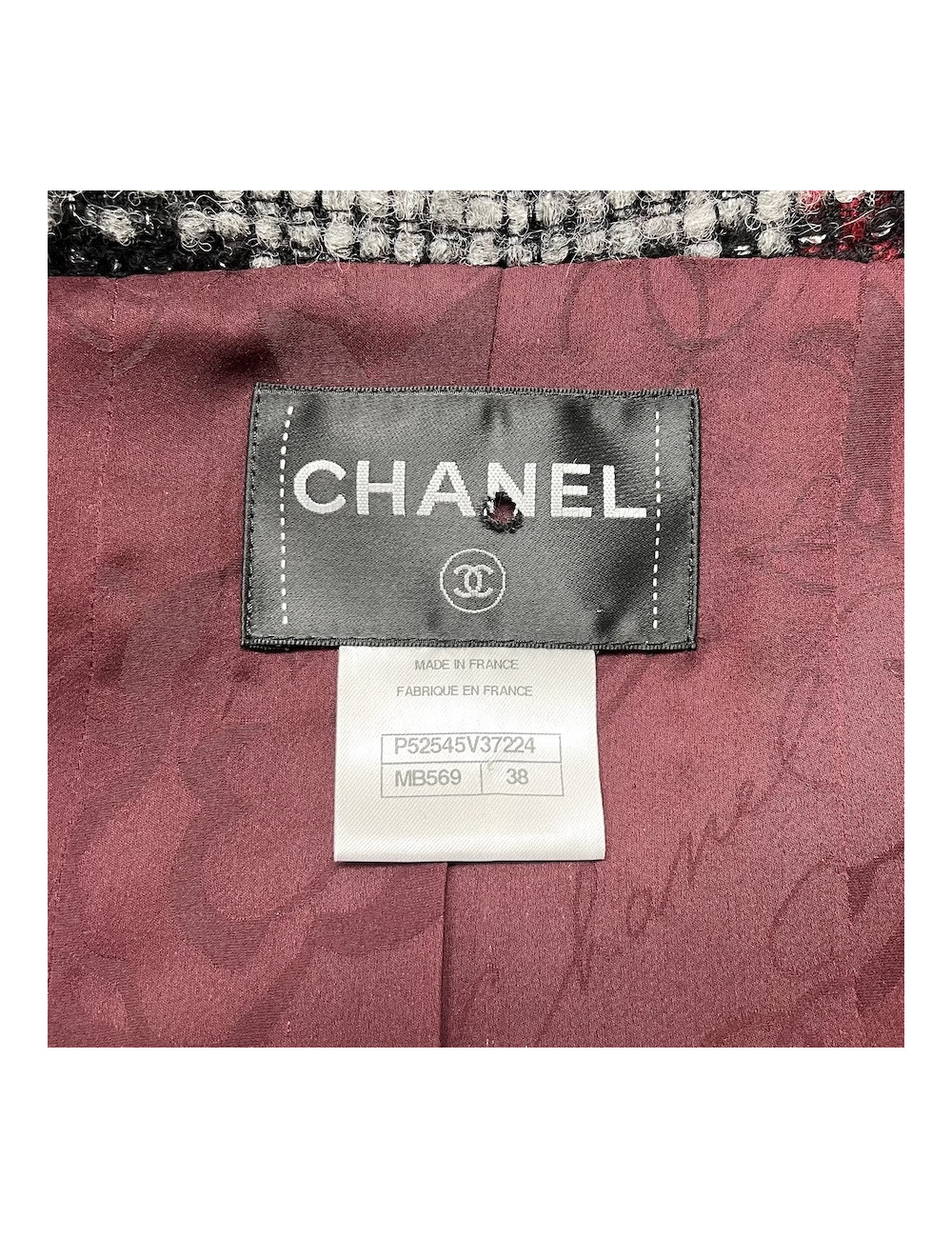 Veste CHANEL T38 en tweed à carreaux