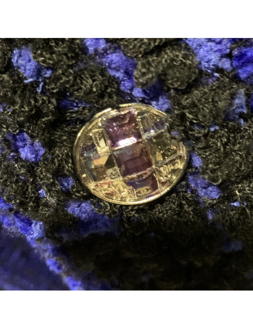 Manteau CHANEL T 36 tweed bleu roi