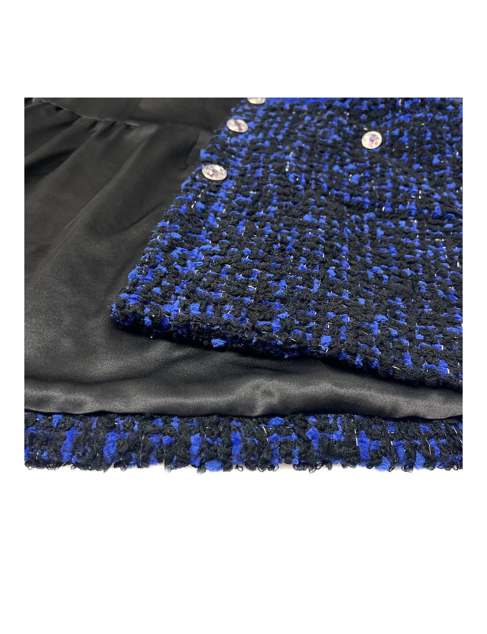 Manteau CHANEL T 36 tweed bleu roi