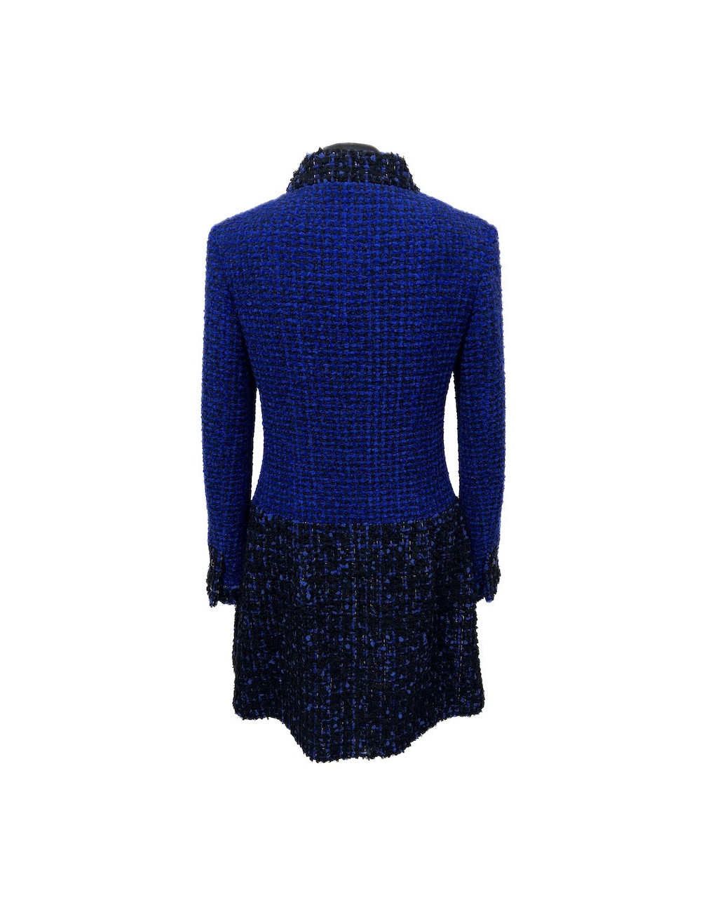 Manteau CHANEL T 36 tweed bleu roi