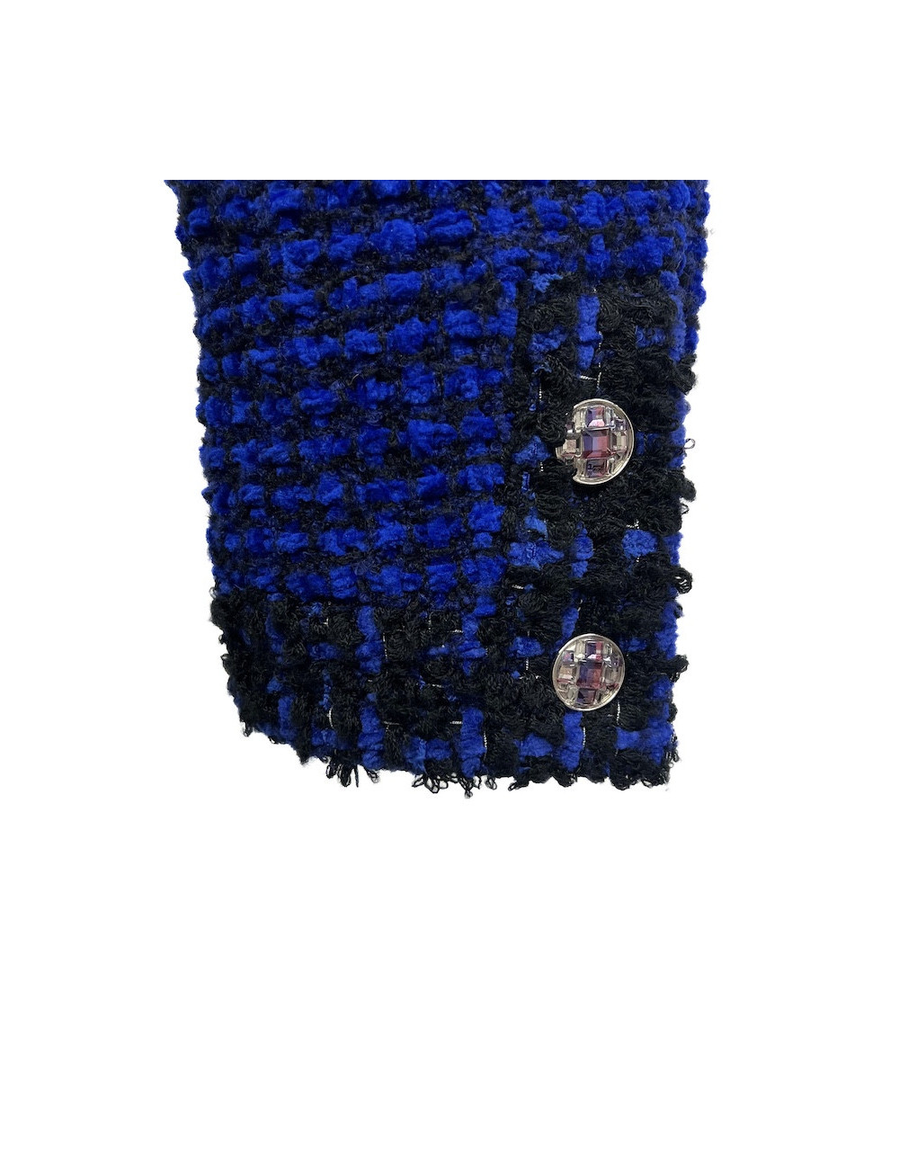 Manteau CHANEL T 36 tweed bleu roi