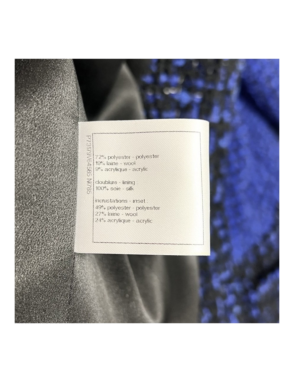 Manteau CHANEL T 36 tweed bleu roi