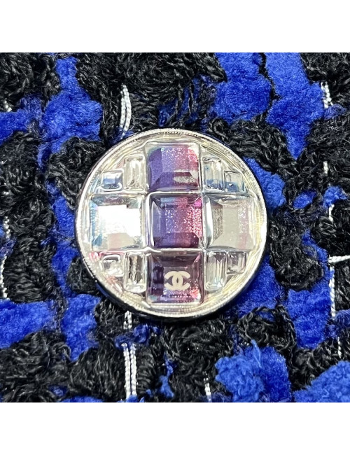 Manteau CHANEL T 36 tweed bleu roi