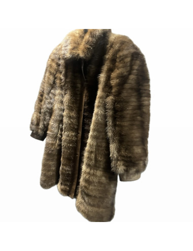 Manteau fourrure renard et cuir
