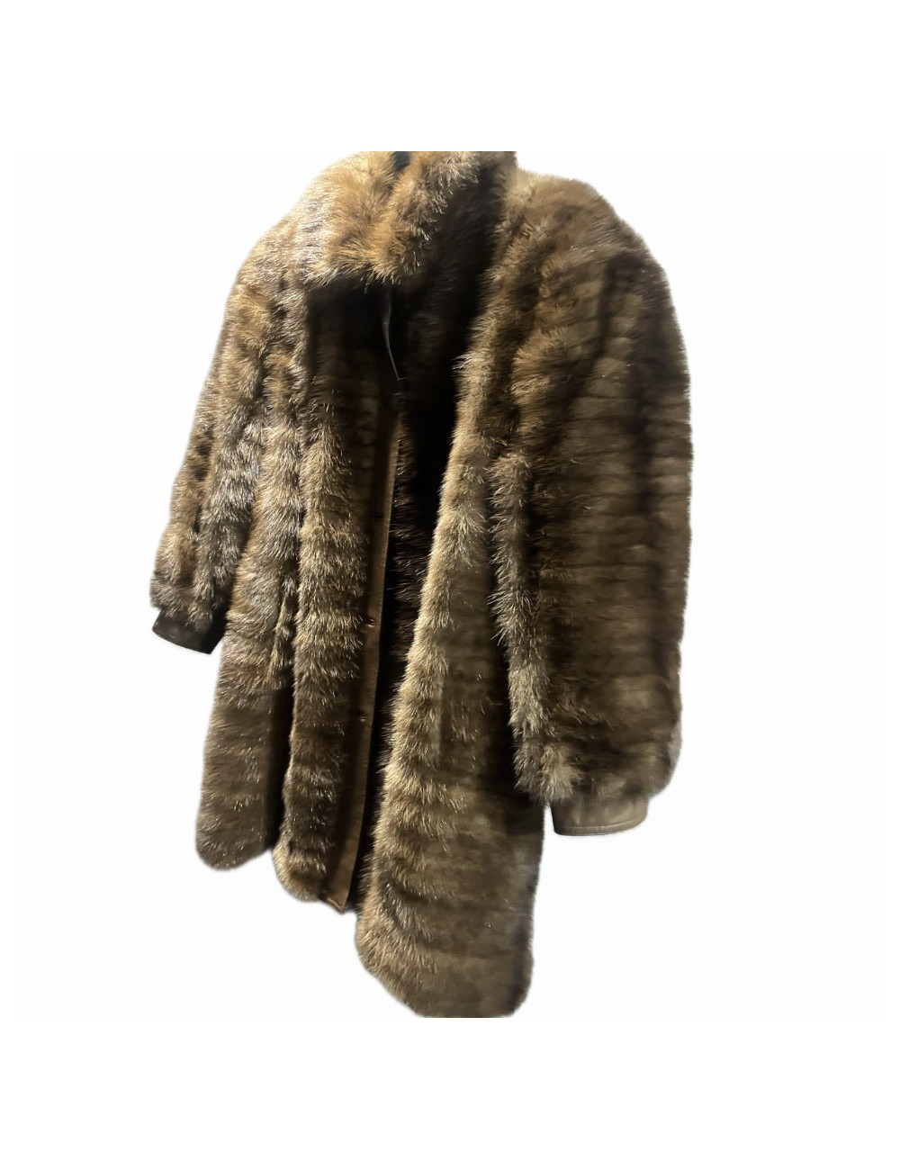 Manteau fourrure renard et cuir